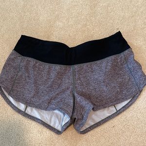LULULEMON shorts. Grey and black. Size 6. Good condition.